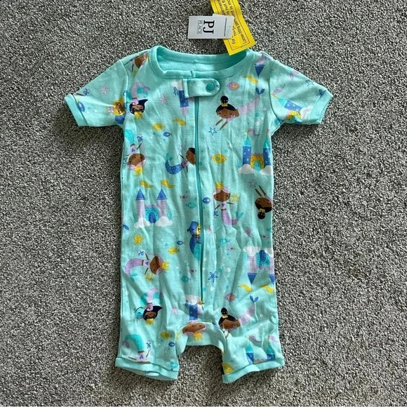 The Children’s Place Mermaid Snug Fit Cotton One Piece Pajamas 9-12 Months - Picture 1 of 4